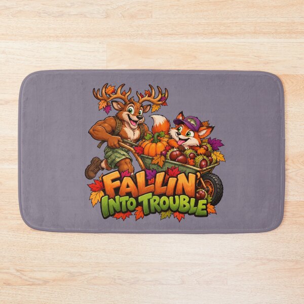 Item preview, Fallin’ Into Trouble – Funny Deer & Fox Autumn Adventure designed and sold by Aimetoi.