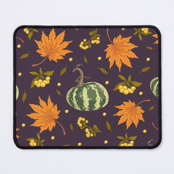 Item preview, Dark Purple Green Striped Pumpkin Maple Leaf Autumn Harvest Pattern designed and sold by FestivityFinds.