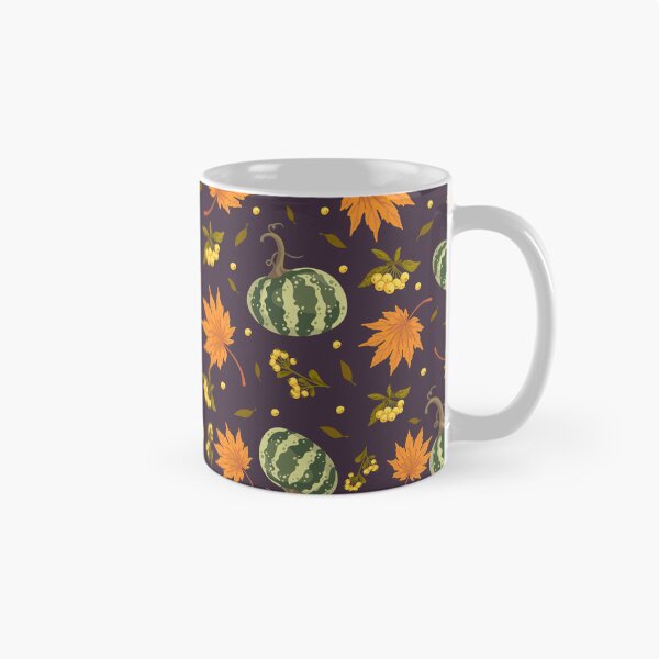 Item preview, Dark Purple Green Striped Pumpkin Maple Leaf Autumn Harvest Pattern designed and sold by FestivityFinds.