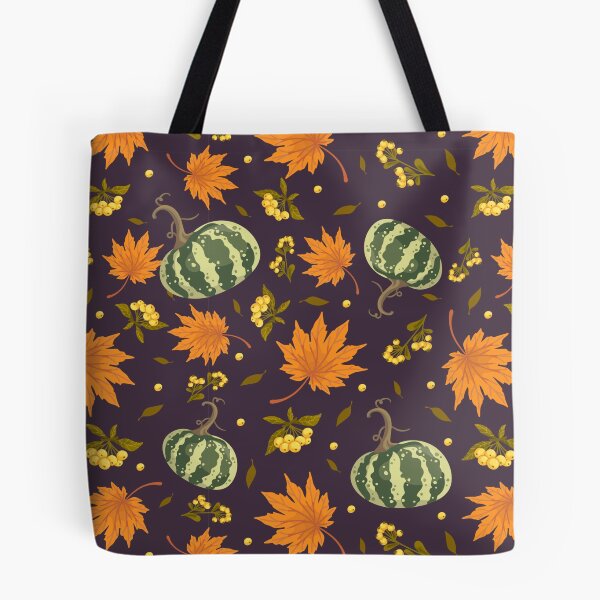 Item preview, Dark Purple Green Striped Pumpkin Maple Leaf Autumn Harvest Pattern designed and sold by FestivityFinds.