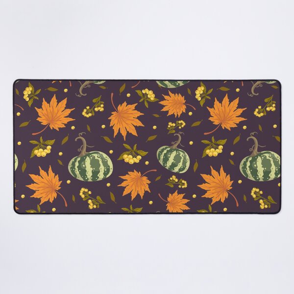 Item preview, Dark Purple Green Striped Pumpkin Maple Leaf Autumn Harvest Pattern designed and sold by FestivityFinds.