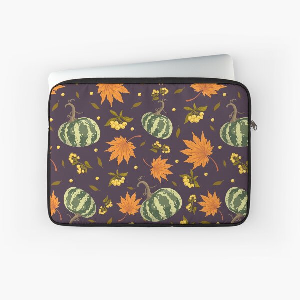Item preview, Dark Purple Green Striped Pumpkin Maple Leaf Autumn Harvest Pattern designed and sold by FestivityFinds.