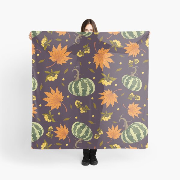 Item preview, Dark Purple Green Striped Pumpkin Maple Leaf Autumn Harvest Pattern designed and sold by FestivityFinds.