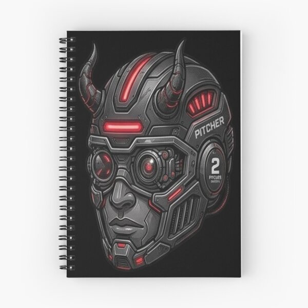 Item preview, Cyber Oni Pitcher Futuristic Mech Baseball Helmet designed and sold by FABIOLART.