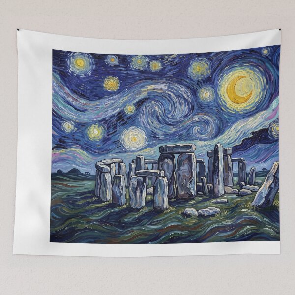 Item preview, Stonehenge Starry Night Historical Landscape designed and sold by Bad-Decisions-Designs.