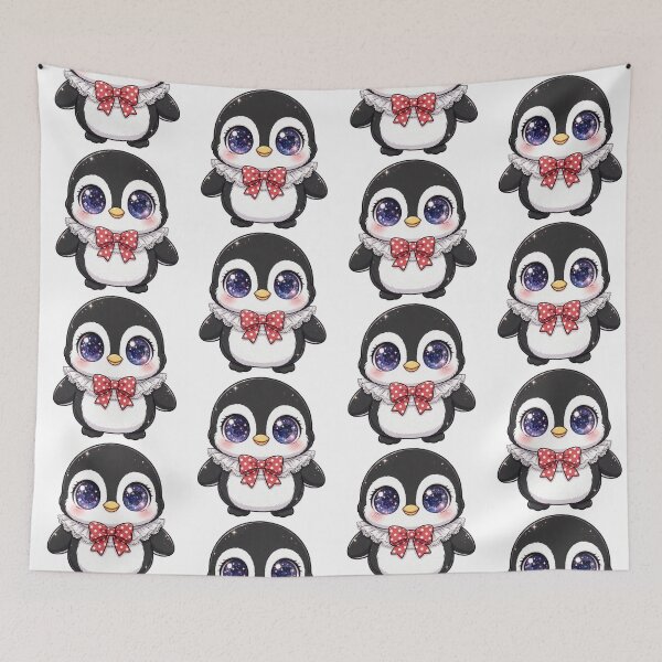 Item preview, Cute penguin with red polka dot bow tie designed and sold by priyankajustine.