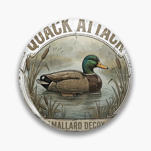 Item preview, Quack Attack — Mallard Duck Decoy Hunter Badge designed and sold by Dudas Garage & Outdoors.