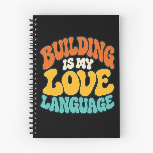 Item preview, Building Is My Love Language Retro Orange Yellow Teal Bubble Text designed and sold by dianadouri.