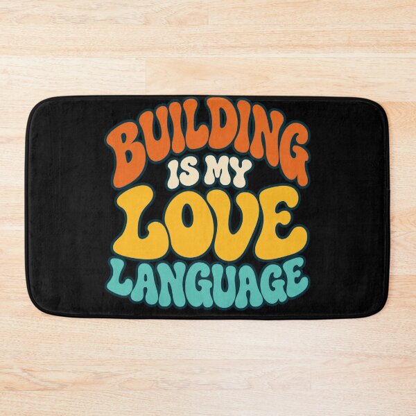 Item preview, Building Is My Love Language Retro Orange Yellow Teal Bubble Text designed and sold by dianadouri.