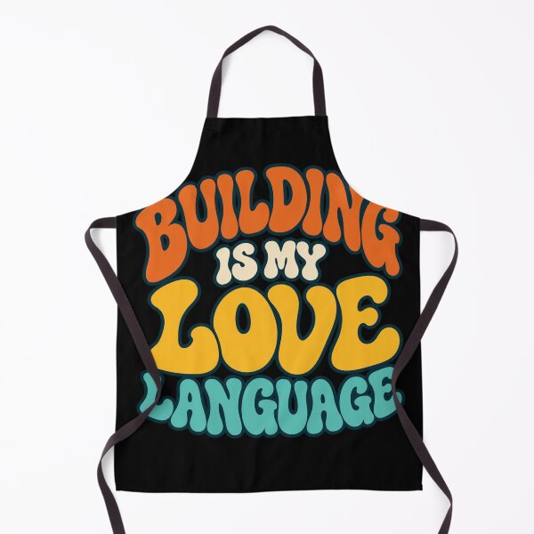 Item preview, Building Is My Love Language Retro Orange Yellow Teal Bubble Text designed and sold by dianadouri.