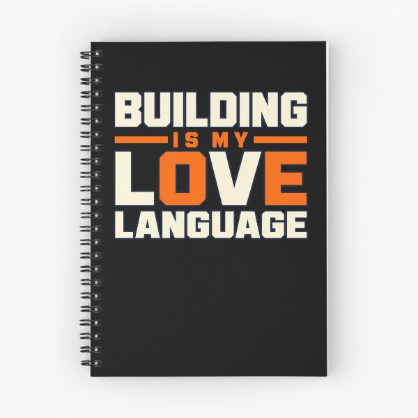 Item preview, Building Is My Love Language Cream Orange Block Bold Text designed and sold by dianadouri.
