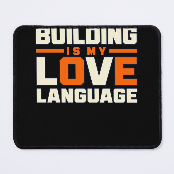 Item preview, Building Is My Love Language Cream Orange Block Bold Text designed and sold by dianadouri.