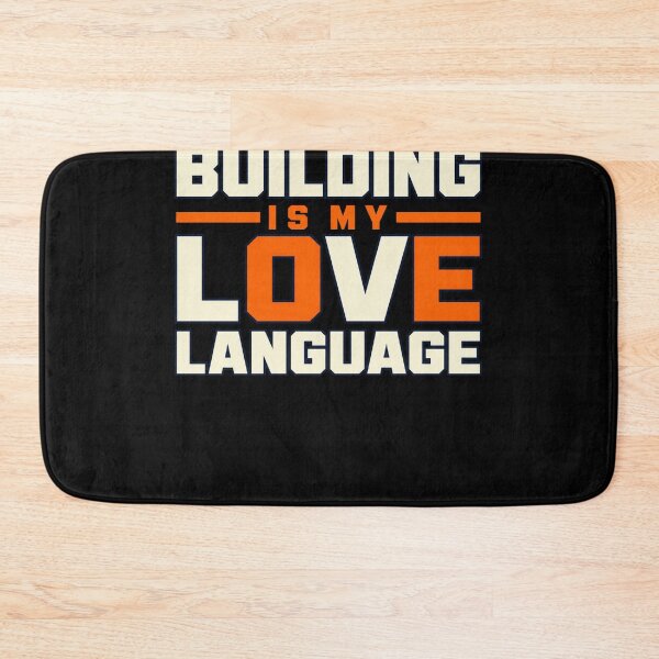 Item preview, Building Is My Love Language Cream Orange Block Bold Text designed and sold by dianadouri.