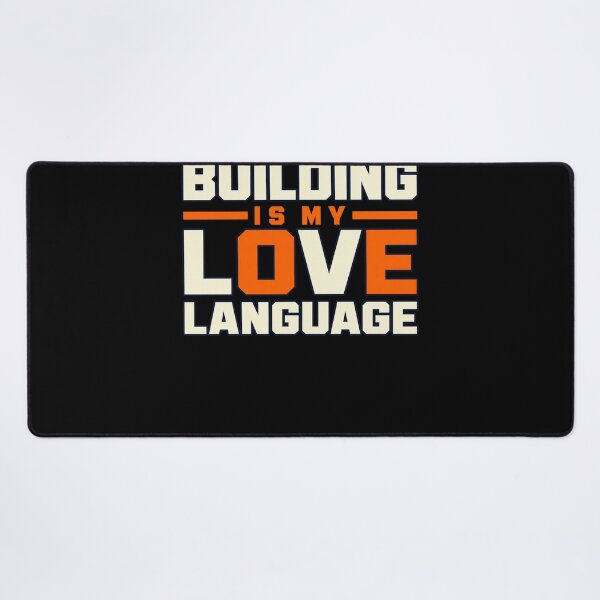 Item preview, Building Is My Love Language Cream Orange Block Bold Text designed and sold by dianadouri.