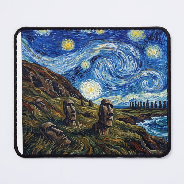 Item preview, Easter Island Moai Starry Night Historical Landscape designed and sold by Bad-Decisions-Designs.