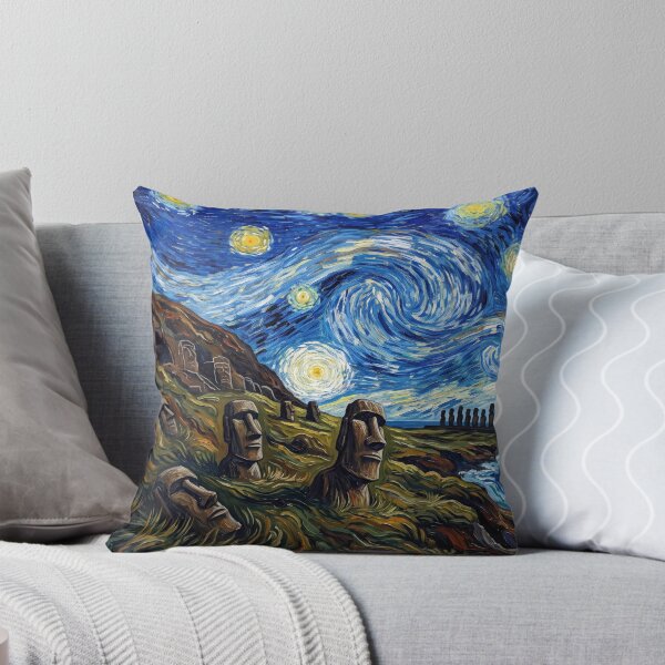Item preview, Easter Island Moai Starry Night Historical Landscape designed and sold by Bad-Decisions-Designs.