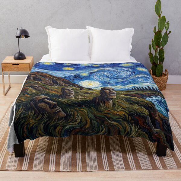Item preview, Easter Island Moai Starry Night Historical Landscape designed and sold by Bad-Decisions-Designs.