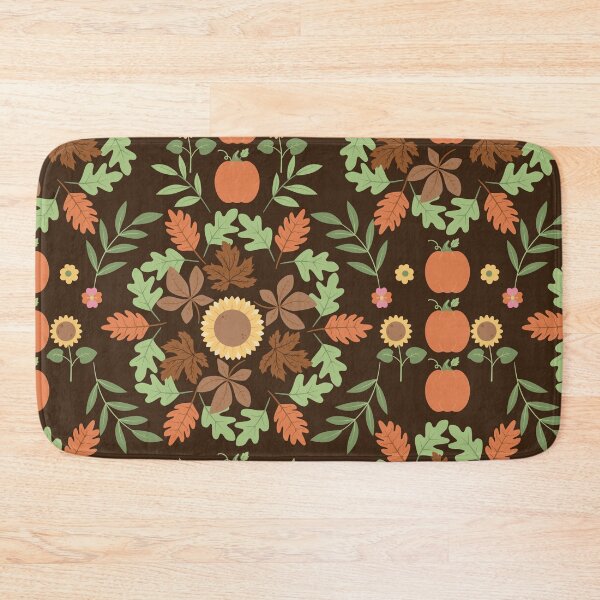 Item preview, Rustic Sunflower Autumn Mandala Leaf Pumpkin Brown designed and sold by FestivityFinds.