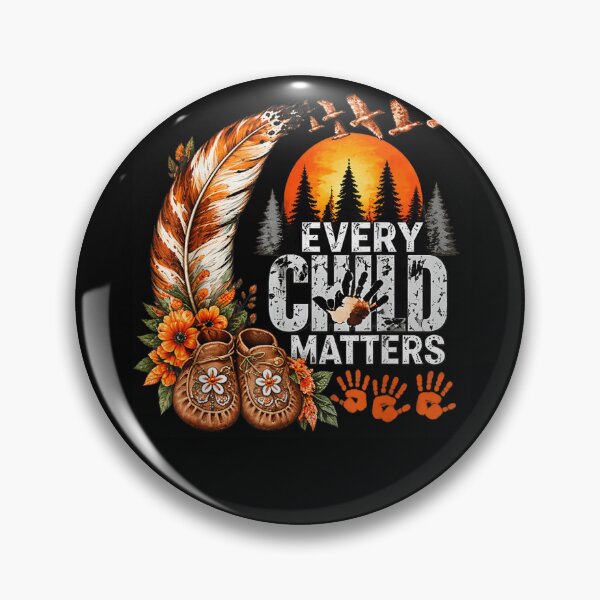 Item preview, Every Child Matters Feather Moccasins Sunset Trees Orange Handprints designed and sold by dianadouri.