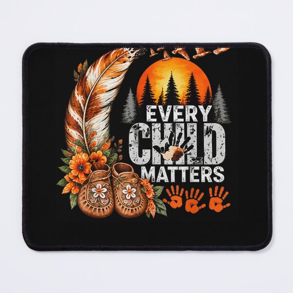 Item preview, Every Child Matters Feather Moccasins Sunset Trees Orange Handprints designed and sold by dianadouri.