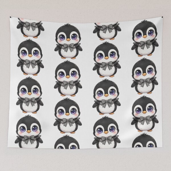 Item preview, Cute penguin with black checkered bow tie designed and sold by priyankajustine.