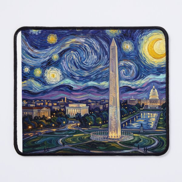Item preview, Washington Monument Starry Night Historical Landscape designed and sold by Bad-Decisions-Designs.