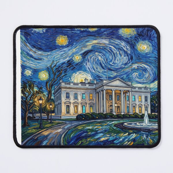 Item preview, The White House Starry Night Historical Landscape designed and sold by Bad-Decisions-Designs.