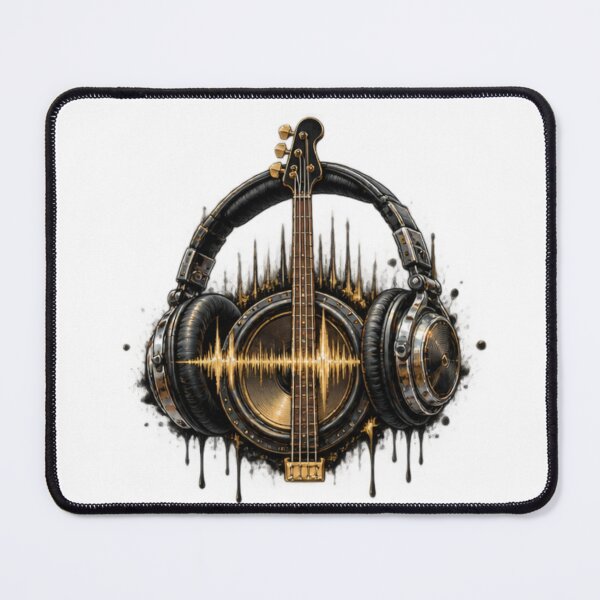 Item preview, Ampeg Bass Guitar & Headphones – Soundwave Music Art designed and sold by Ramadane_design1.
