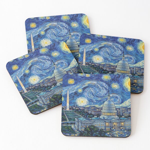 Item preview, US Capitol Building Starry Night Historical Landscape designed and sold by Bad-Decisions-Designs.