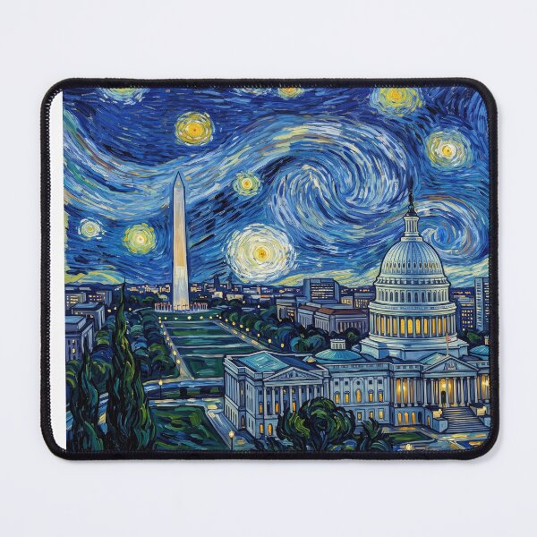 Item preview, US Capitol Building Starry Night Historical Landscape designed and sold by Bad-Decisions-Designs.