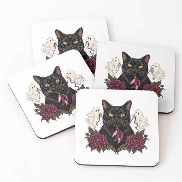 Item preview, Spooky Black Cat Ghosts Halloween  designed and sold by Old's Cool Cat Studio.