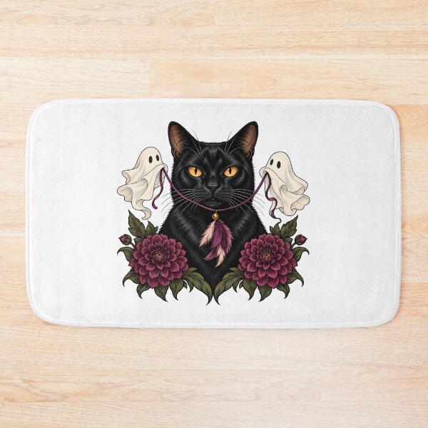 Item preview, Spooky Black Cat Ghosts Halloween  designed and sold by Old's Cool Cat Studio.