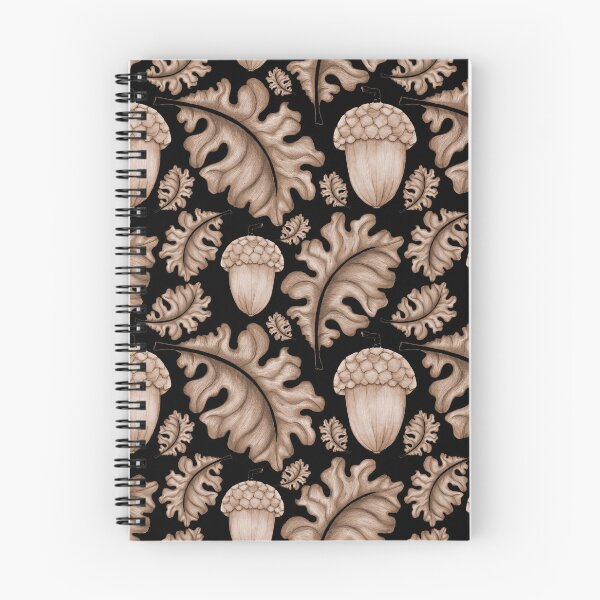 Item preview, Vintage Dark Academia Oak Leaf Acorn Sketch Pattern designed and sold by FestivityFinds.