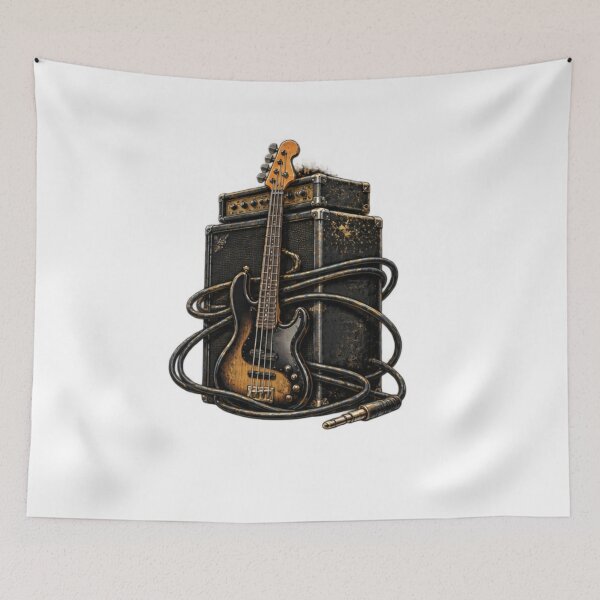 Item preview, Ampeg Bass Guitar & Vintage Amplifier – Low Frequency Music designed and sold by Ramadane_design1.