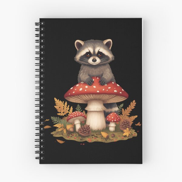 Item preview, Cute Raccoon on Amanita Mushroom Dark Cottagecore Goblincore Sticker designed and sold by Youram.