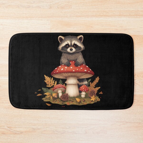 Item preview, Cute Raccoon on Amanita Mushroom Dark Cottagecore Goblincore Sticker designed and sold by Youram.