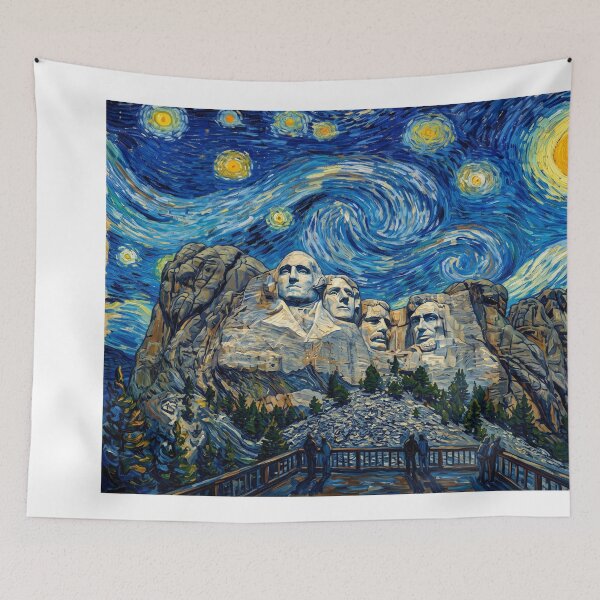 Item preview, Mount Rushmore Starry Night Historical Landscape designed and sold by Bad-Decisions-Designs.