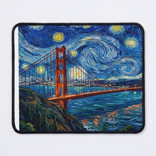 Item preview, Golden Gate Bridge Starry Night Historical Landscape designed and sold by Bad-Decisions-Designs.