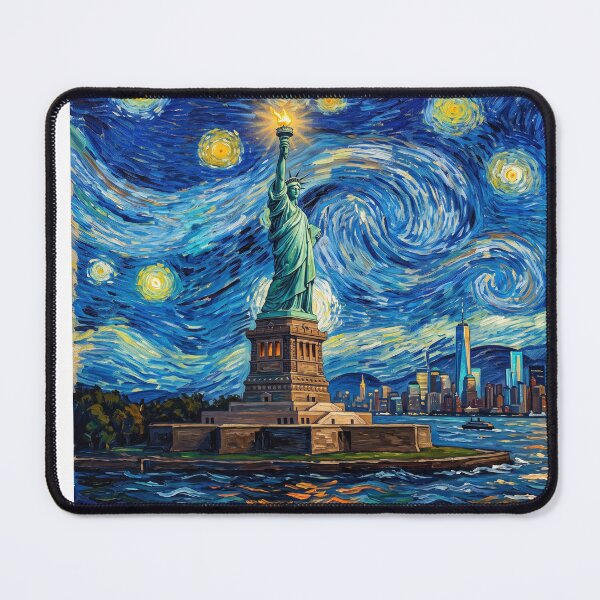 Item preview, Statue of Liberty Starry Night Historical Landscape designed and sold by Bad-Decisions-Designs.