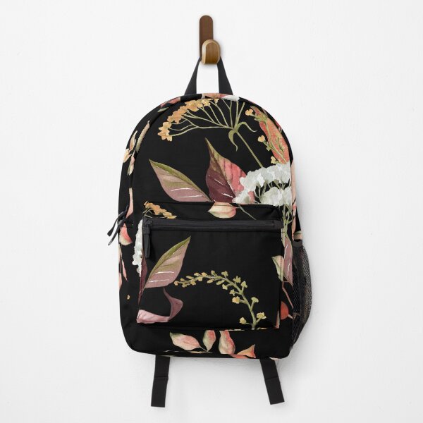 Item preview, Dark Botanical Watercolor Autumn Wildflower Yarrow Rosehip Pattern designed and sold by FestivityFinds.