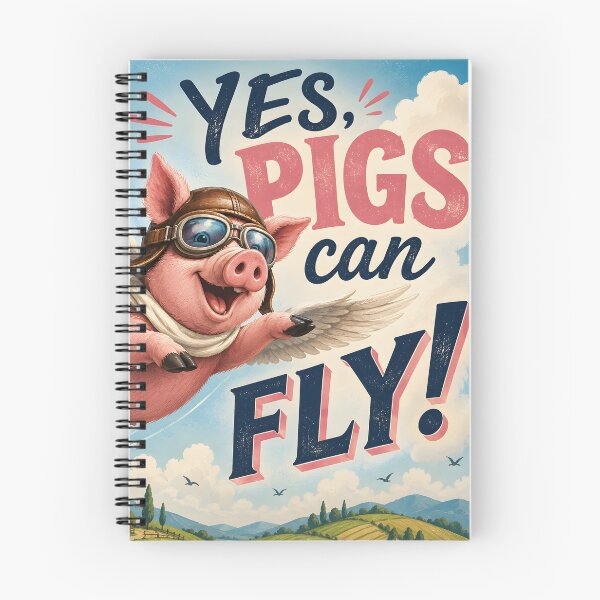 Item preview, Vintage Aviator Flying Pig - Yes Pigs Can Fly! designed and sold by Sybille-Yates.