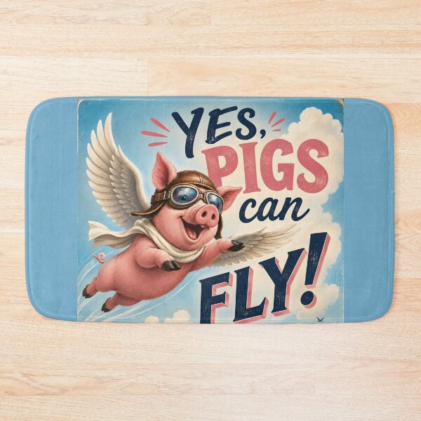 Item preview, Vintage Aviator Flying Pig - Yes Pigs Can Fly! designed and sold by Sybille-Yates.