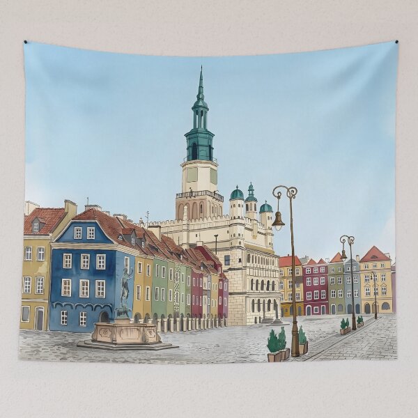 Item preview, Poznań Poland Wall Art – European Cityscape Painting designed and sold by POSTERIOCREW.