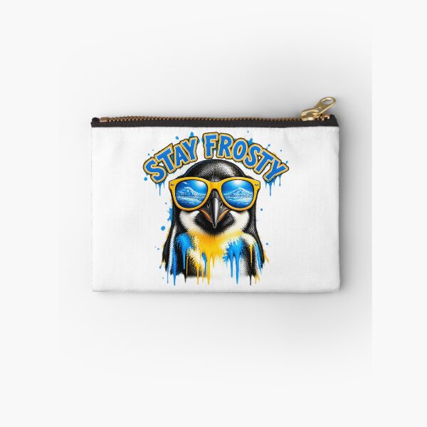 Item preview, Cool Penguin Illustration with Stay Frosty Quote for Winter Lovers designed and sold by yellingberry.