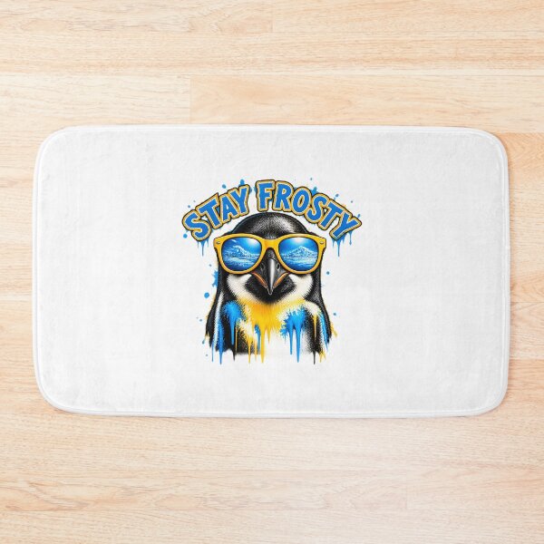 Item preview, Cool Penguin Illustration with Stay Frosty Quote for Winter Lovers designed and sold by yellingberry.