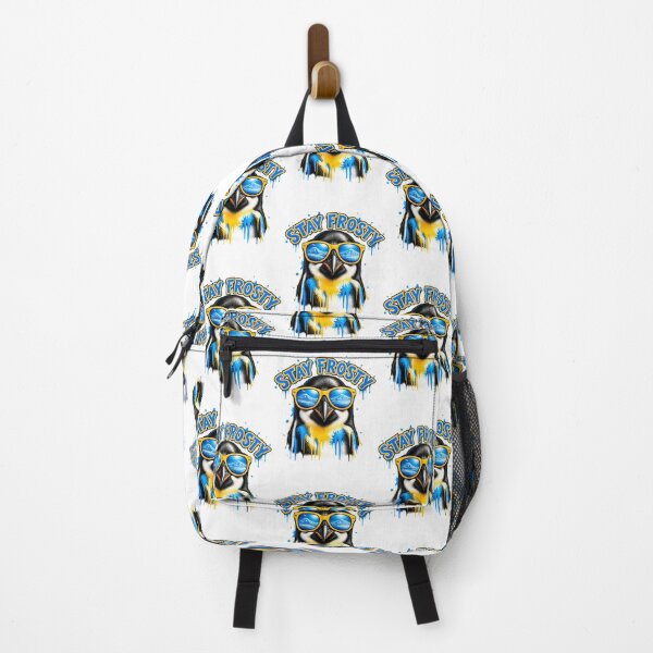Item preview, Cool Penguin Illustration with Stay Frosty Quote for Winter Lovers designed and sold by yellingberry.