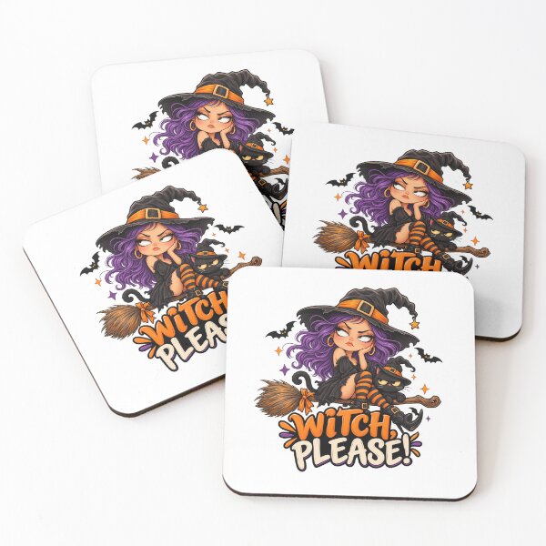 Item preview, Cute Halloween Witch & Black Cat – Witch Please designed and sold by Pixanova.