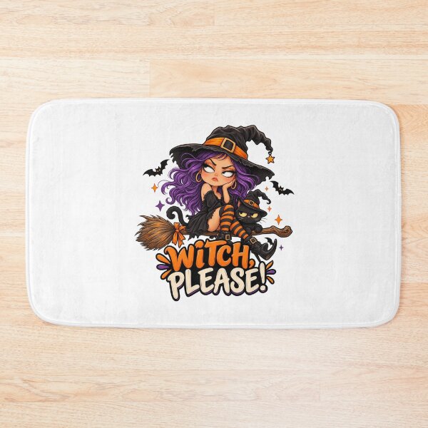 Item preview, Cute Halloween Witch & Black Cat – Witch Please designed and sold by Pixanova.