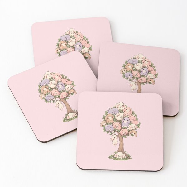 Item preview, Cute Bunny Tree Whimsical Pastel Rabbits Kawaii Cottagecore  designed and sold by ArtivaaStudio.