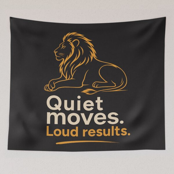 Item preview, Quiet Moves Loud Results Lion Entrepreneur Motivation Minimalist Startup Founder Design designed and sold by Bennie Singh.